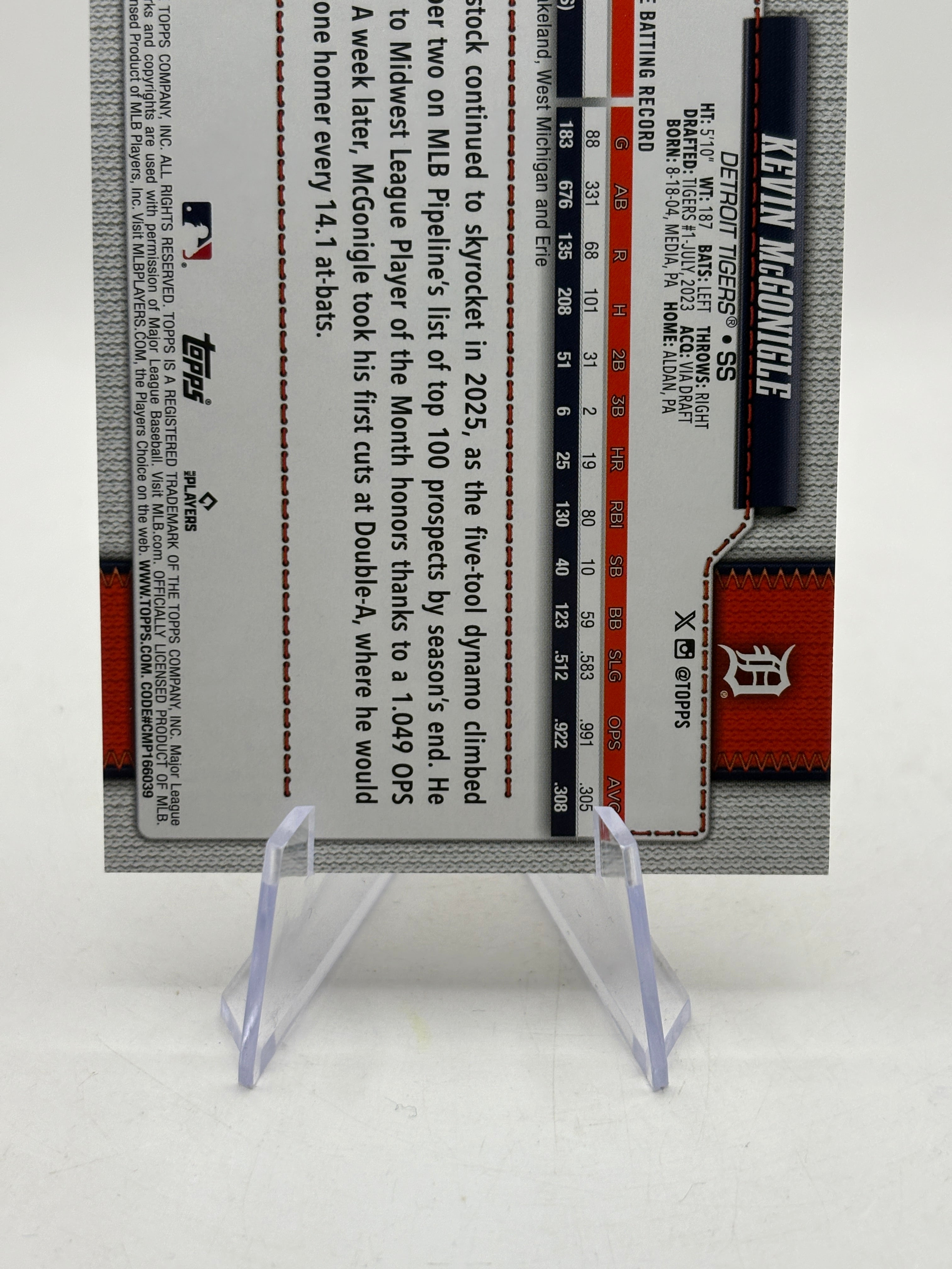 2026 Topps Series 2 Kevin McGonigle Rookie Short Print #697 Tigers RC SP FRENLY BRICKS - Open 7 Days